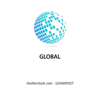 Vector de diseño de plantillas de logotipo de tecnología global