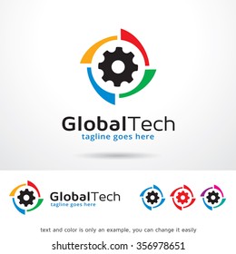 Global Technology Logo Template Design Vector