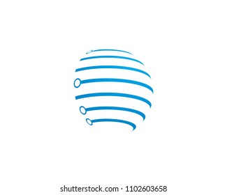 Global technology logo template vector 