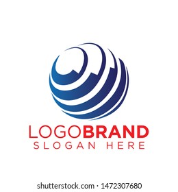 Global technology logo vector template