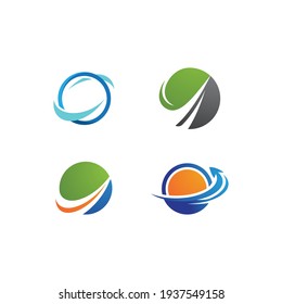 Global technology logo vector template