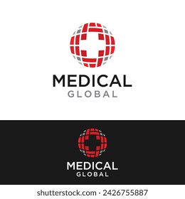global technology medicine logo design vector illustration