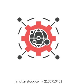 Iconos de la Red de Tecnología Global símbolos vectores para web infográfica