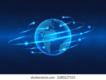 Global technology network that connects with smart technology to provide quick access to information anywhere for expanding business globally.