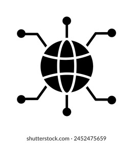 Global Technology Network Vector Icon color editable