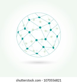Global technology or social network icon. Vector illustration 

