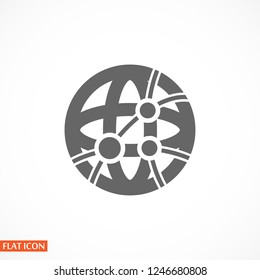 Global technology or social network  icon. Vector  Eps 10 