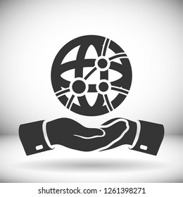 Global technology or social network  icon. Vector  Eps 10 