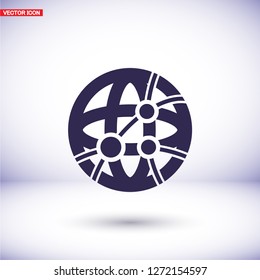 Global technology or social network  icon. Vector  Eps 10 
