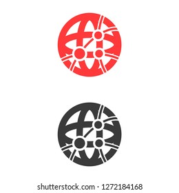 Global technology or social network  icon. Vector  Eps 10 