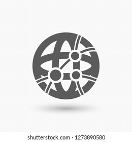 Global technology or social network  icon. Vector  Eps 10 