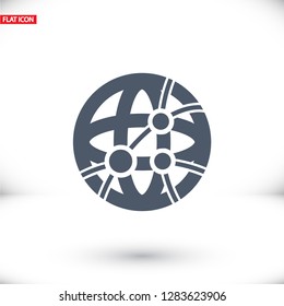 Global technology or social network  icon. Vector  Eps 10 