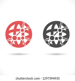 Global technology or social network  icon. Vector  Eps 10 