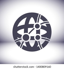 Global technology or social network  icon. Vector  Eps 10 . Lorem Ipsum Flat Design 