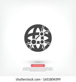 Global technology or social network icon. Vector EPS 10. Planet. globe. Flat Design Technology