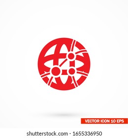 Global technology or social network icon. Vector EPS 10. Planet. globe. Flat Design Technology