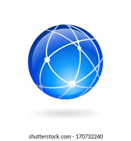 Global Technology Or Social Network Icon Isolated Vector Illustration