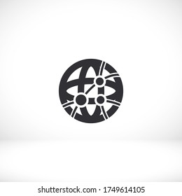 Global technology or social network icon. Vector EPS 10. Planet. globe. Flat Design Technology