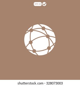 global technology or social network icon, vector illustration