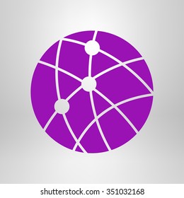 global technology or social network icon sign simbol.