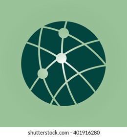 global technology or social network icon sign simbol.