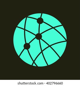 global technology or social network icon sign simbol.
