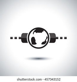 Global technology or social network icon, vector illustration. Flat design style