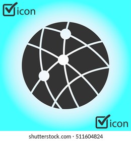 global technology or social network icon sign symbol.