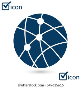 Global technology or social network icon sign symbol.