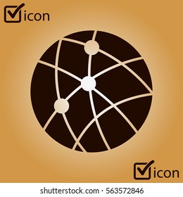 Global technology or social network icon sign symbol.