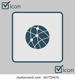 Global technology or social network icon sign symbol.