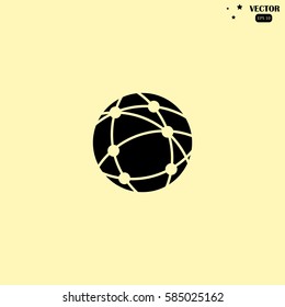 global technology or social network icon, vector illustration
