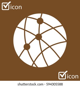 Global technology or social network icon sign symbol.