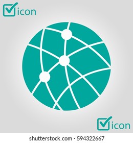 Global technology or social network icon sign symbol.