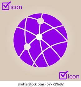 Global technology or social network icon sign symbol.