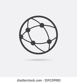 Global technology and social network line Icon.
