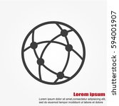 Global technology or social network vector icon