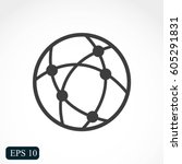 Global technology or social network vector icon
