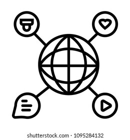 Global technology or social network vector icon
