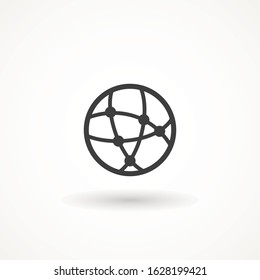 Global technology or social network vector icon