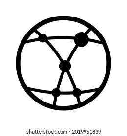 Global technology or social network vector icon on white background