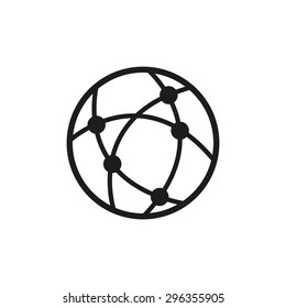 Global technology or social network vector icon