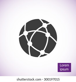 Global technology or social network vector icon