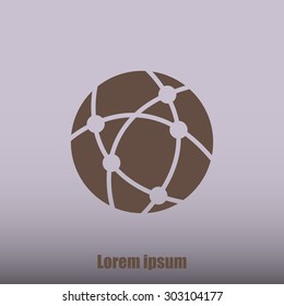 Global technology or social network vector icon