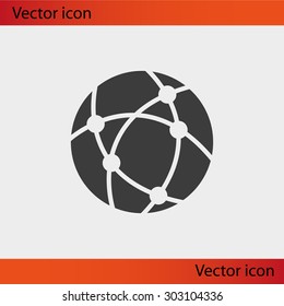 Global technology or social network vector icon