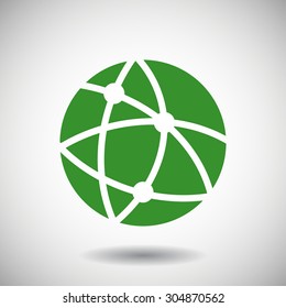 Global technology or social network  Vector icon 10 EPS