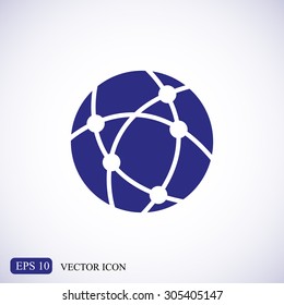 Global technology or social network vector icon
