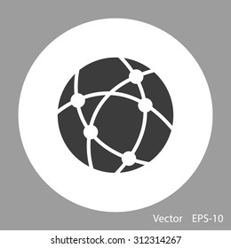 Global technology or social network vector icon