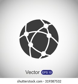 Global technology or social network vector icon