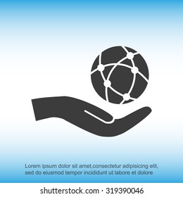 Global technology or social network vector icon